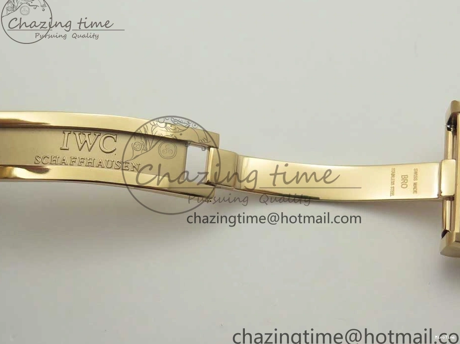 MIROTIME 0223 Portuguese Tourbillon IW504602 RG ZF Best Edition White Dial on Brown Leather Strap Stretchable 7178